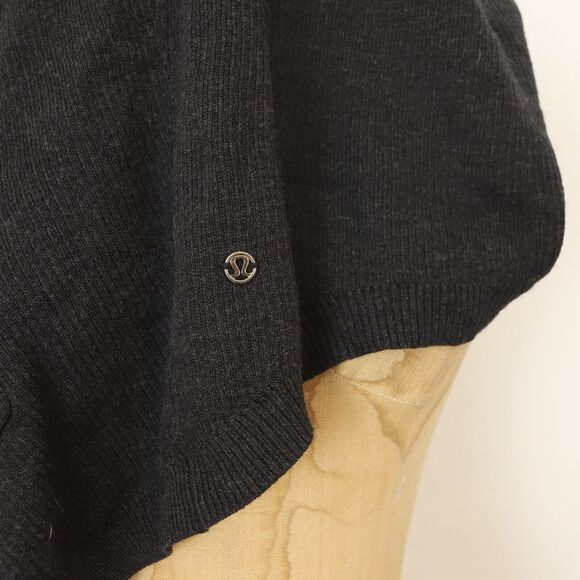 LULULEMON Cabin Yogi Wrap Cardigan Size 2/4 S Heathered Black / Black EUC B77 - Picture 8 of 8